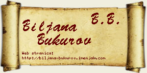Biljana Bukurov vizit kartica